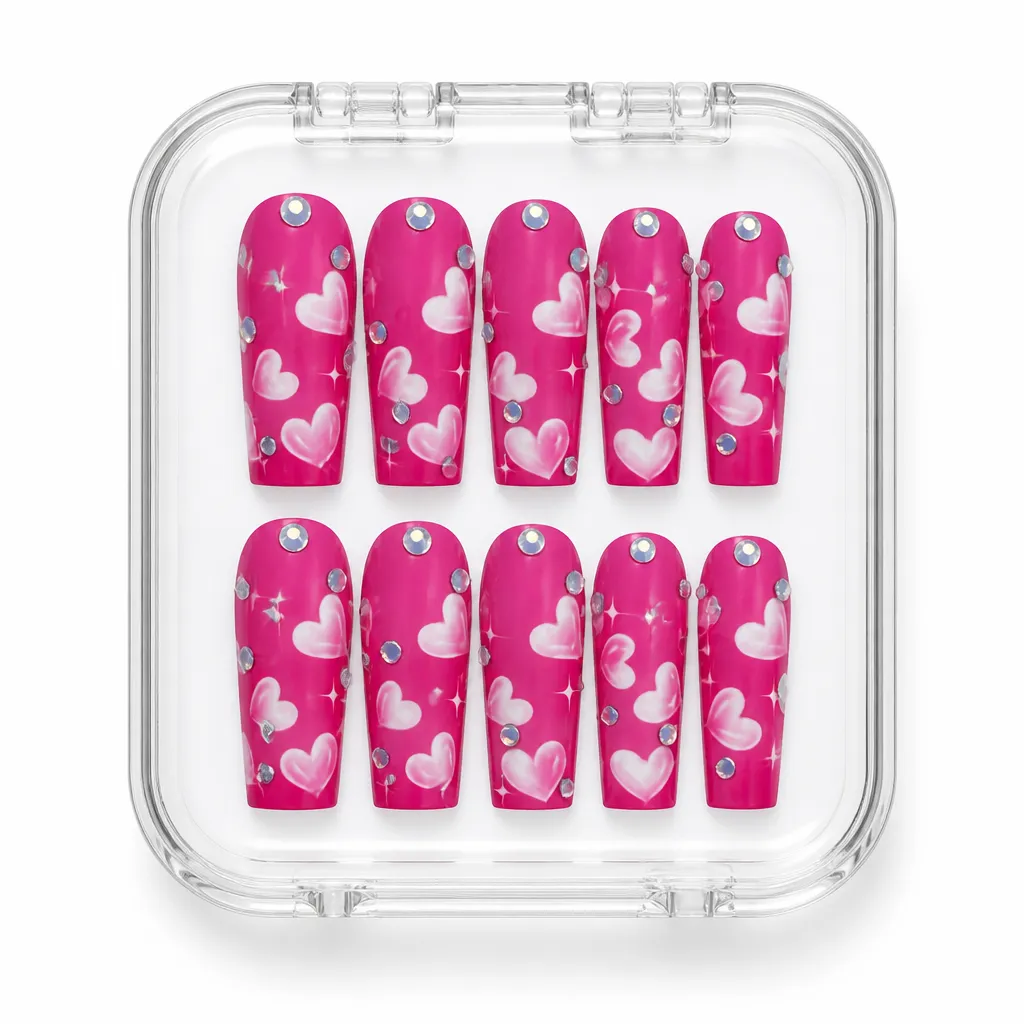Heart Luxe Fuchsia – Xưởng gia công Nailbox Sỉ thủ công