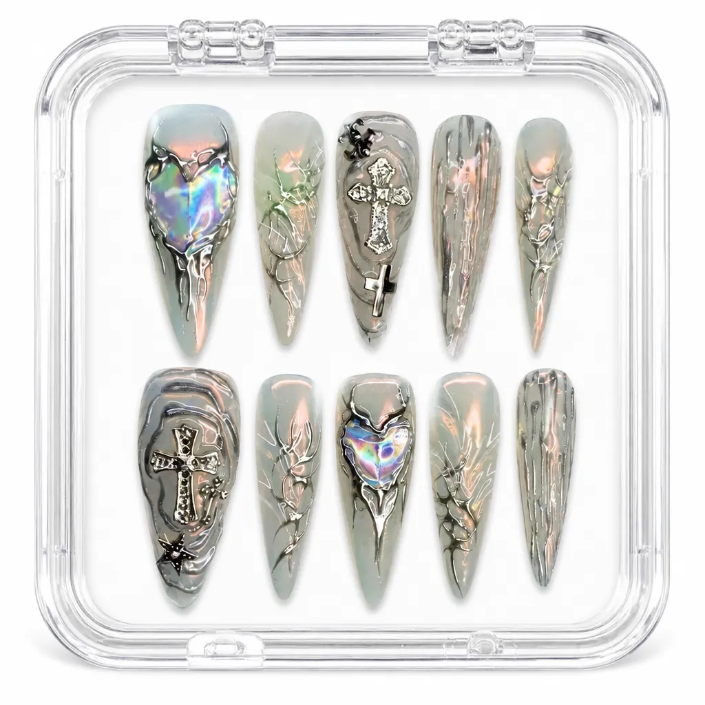 Holo Chrome Gothic – Xưởng gia công Nailbox Sỉ thủ công