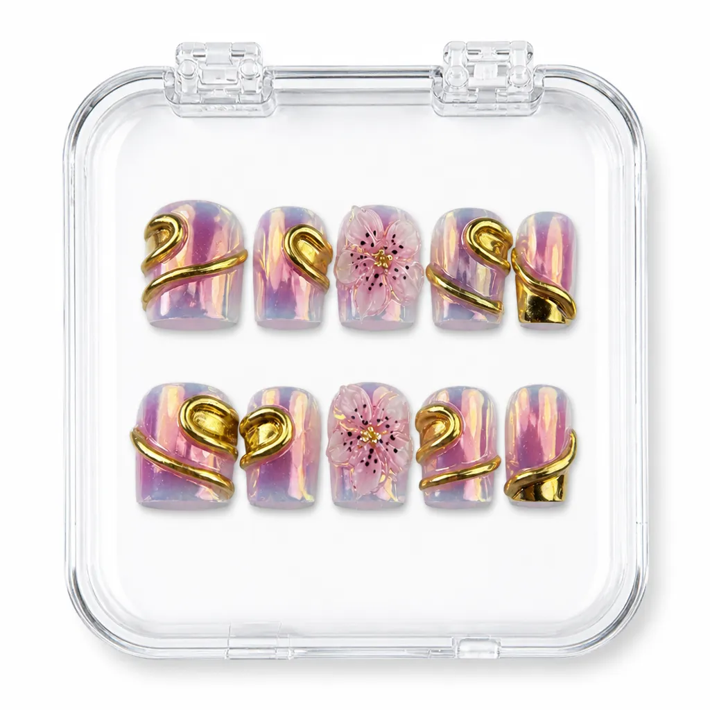 Holographic Gold Blossom – Xưởng gia công Nailbox Sỉ thủ công