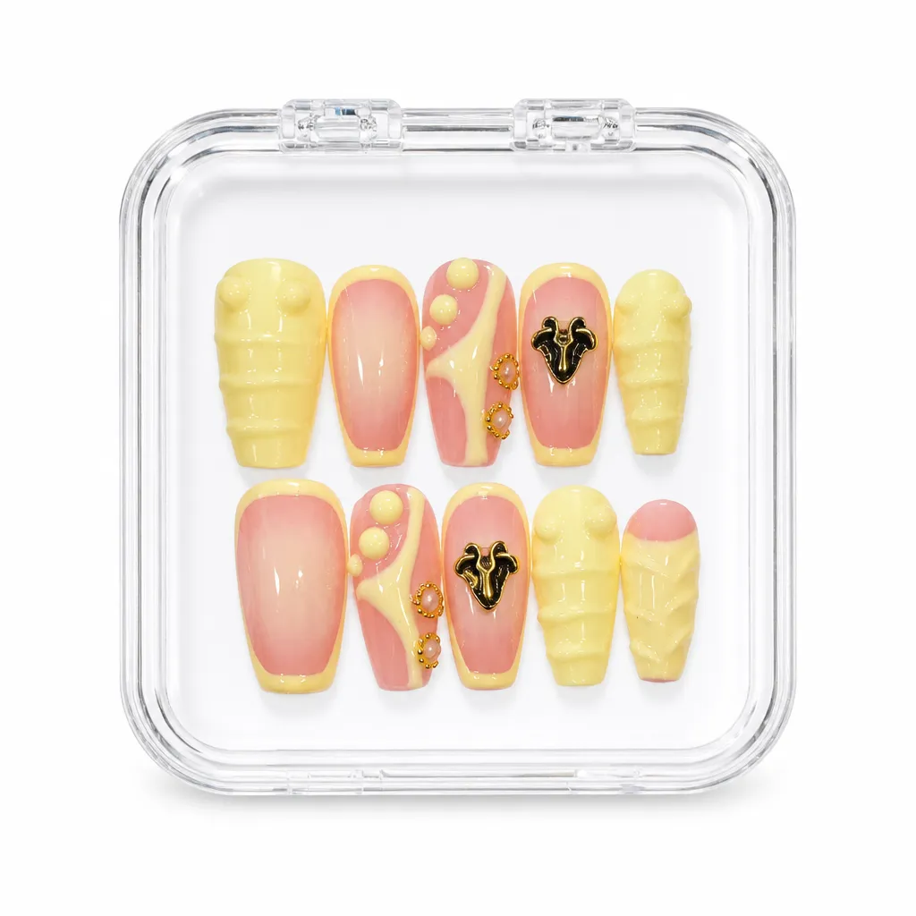 Honeycomb Elegance – Xưởng gia công Nailbox Sỉ thủ công