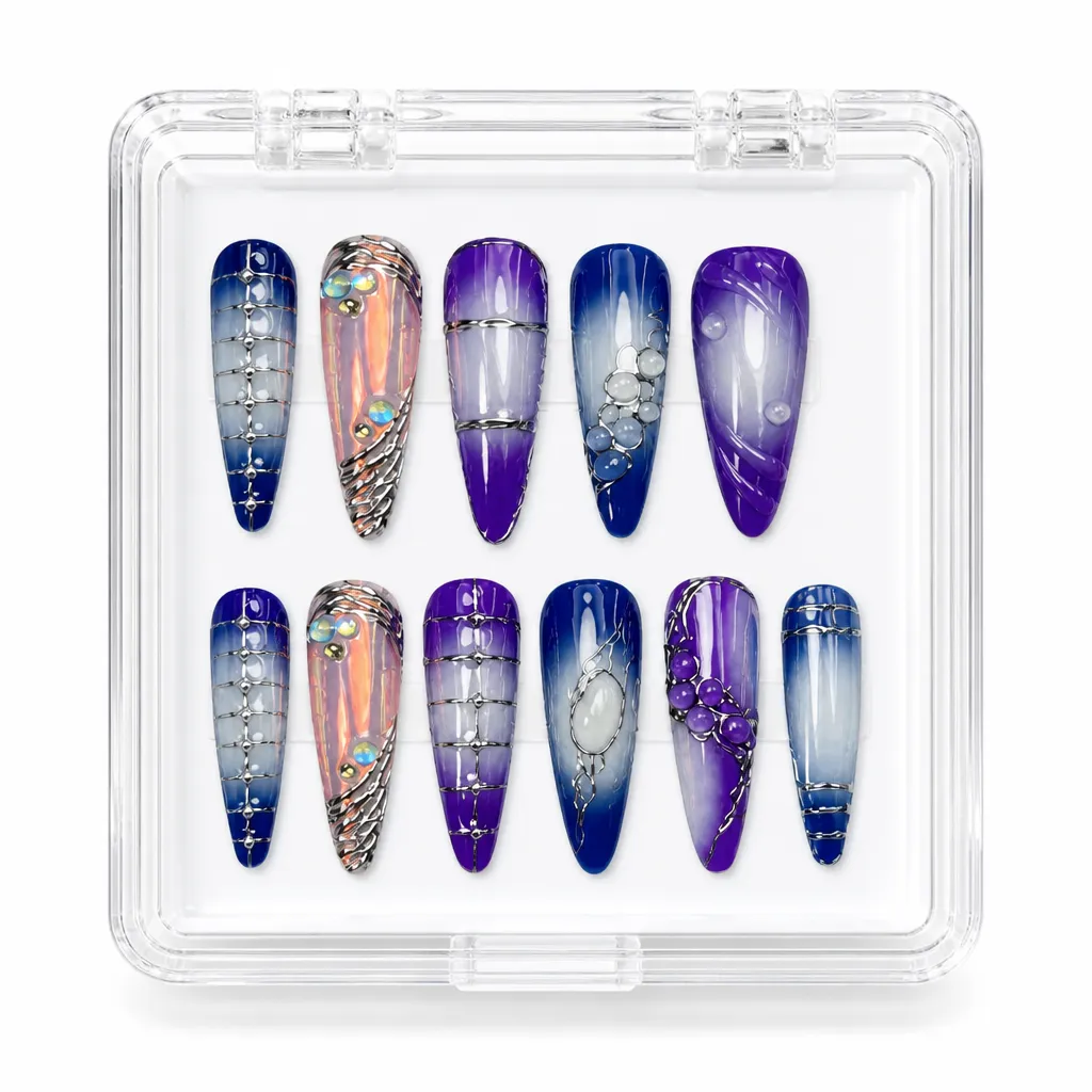 Indigo Celestial Mystique – Xưởng gia công Nailbox Sỉ thủ công