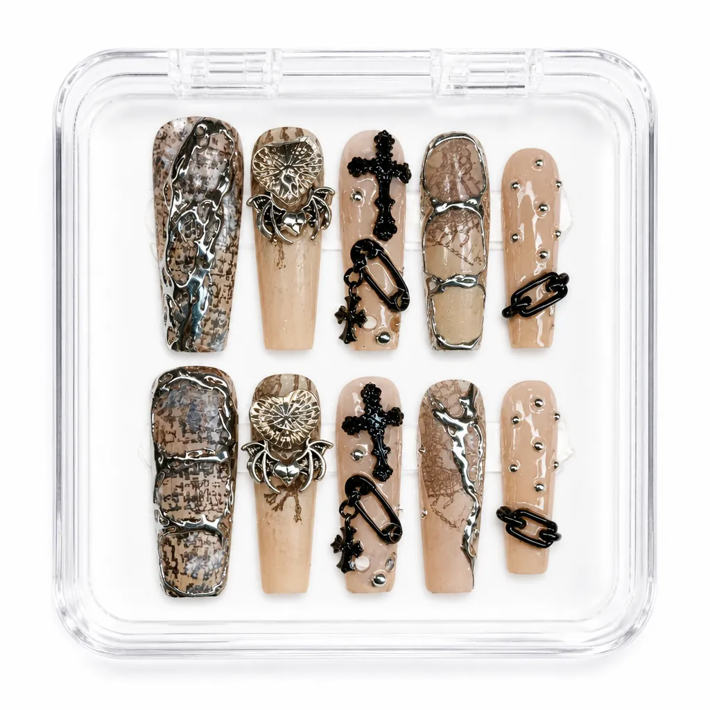 Industrial Grunge Romance – Xưởng gia công Nailbox Sỉ thủ công