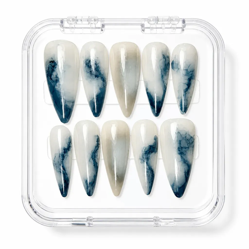 Ink Wash Stiletto – Xưởng gia công Nailbox Sỉ thủ công