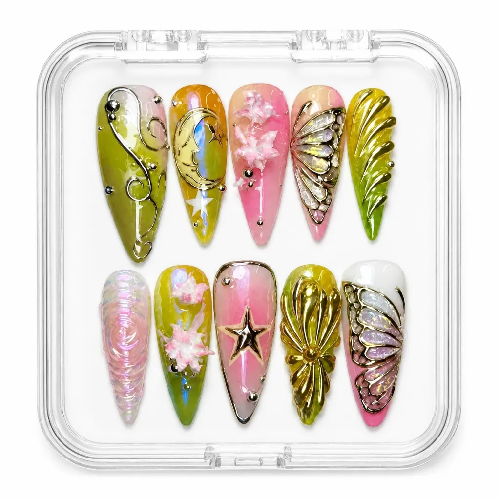 Iridescent Butterfly Wings – Xưởng gia công Nailbox Sỉ thủ công