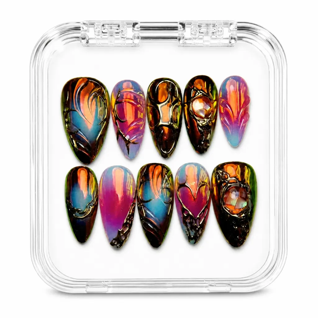 Iridescent Cosmic Gold – Xưởng gia công Nailbox Sỉ thủ công