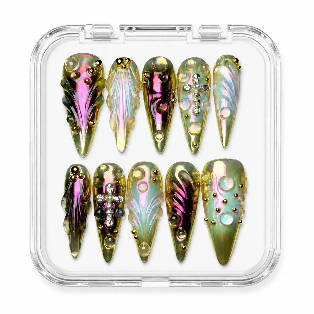Iridescent Luxe Stiletto – Xưởng gia công Nailbox Sỉ thủ công