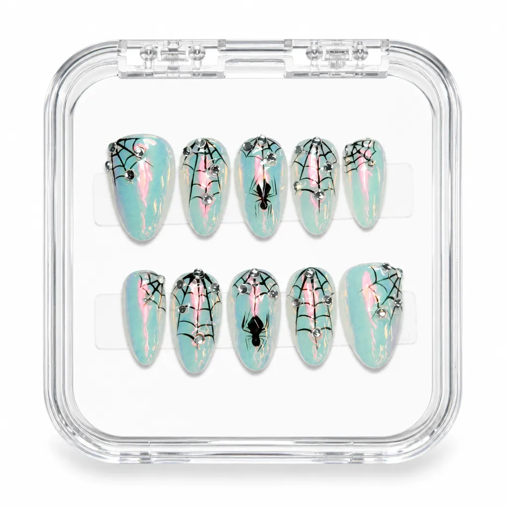 Iridescent Spider Web – Xưởng gia công Nailbox Sỉ thủ công