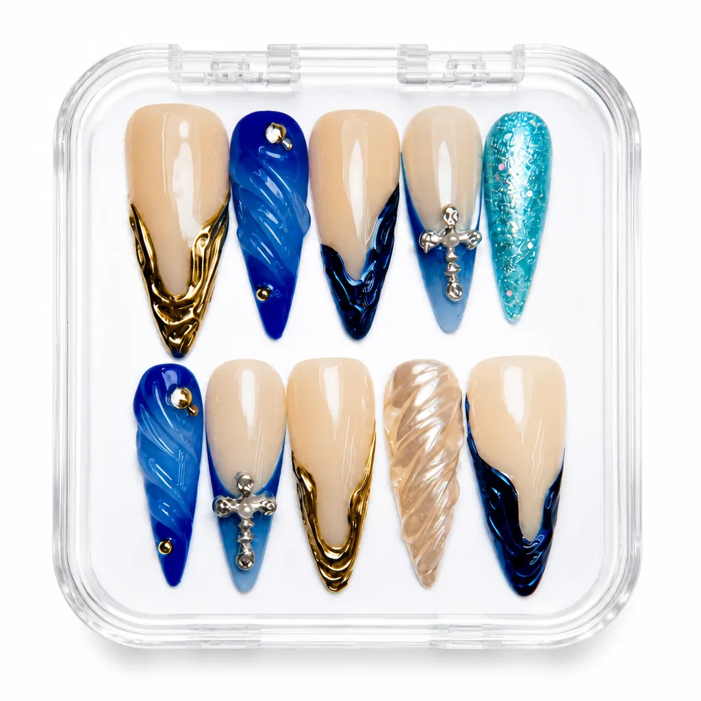 Ivory Azure Luxe – Xưởng gia công Nailbox Sỉ thủ công