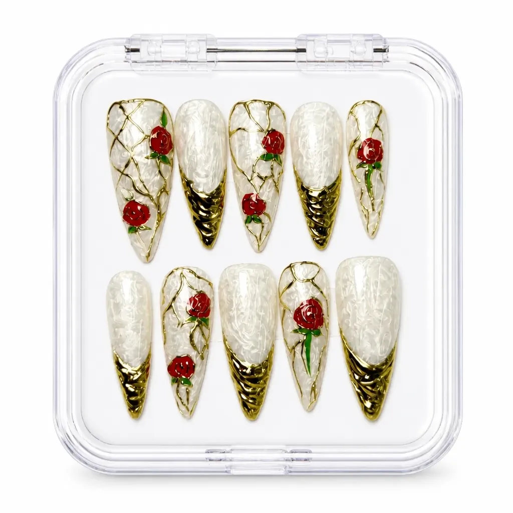 Ivory Botanical Elegance – Xưởng gia công Nailbox Sỉ thủ công