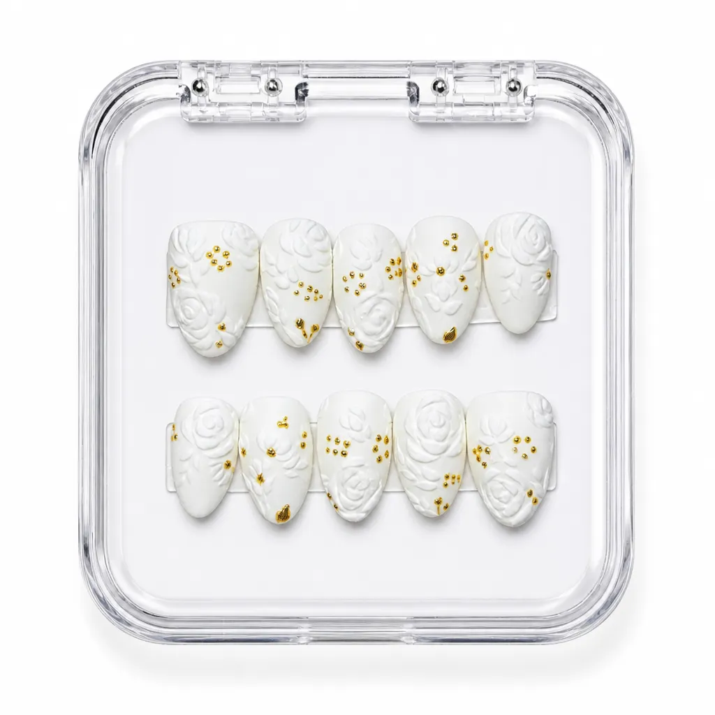 Ivory Luxe – Mẫu Nailbox Sỉ Thiết Kế Thủ Công