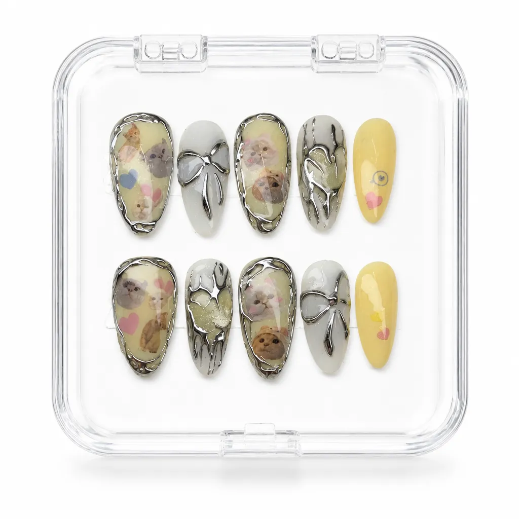 Kawaii Cat Chrome – Xưởng gia công Nailbox Sỉ thủ công