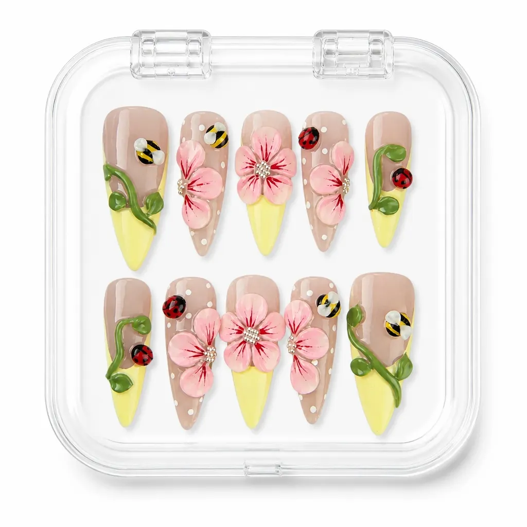 Ladybug Floral Garden – Xưởng gia công Nailbox Sỉ thủ công