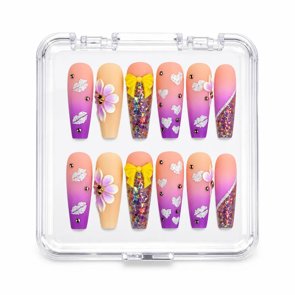 Lavender Gradient Glitter – Xưởng gia công Nailbox Sỉ thủ công