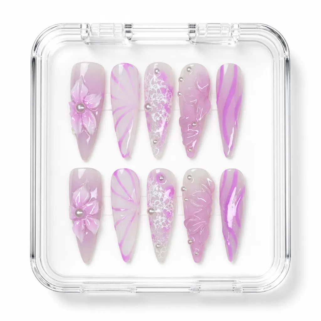 Lavender Lace Fantasy – Xưởng gia công Nailbox Sỉ thủ công