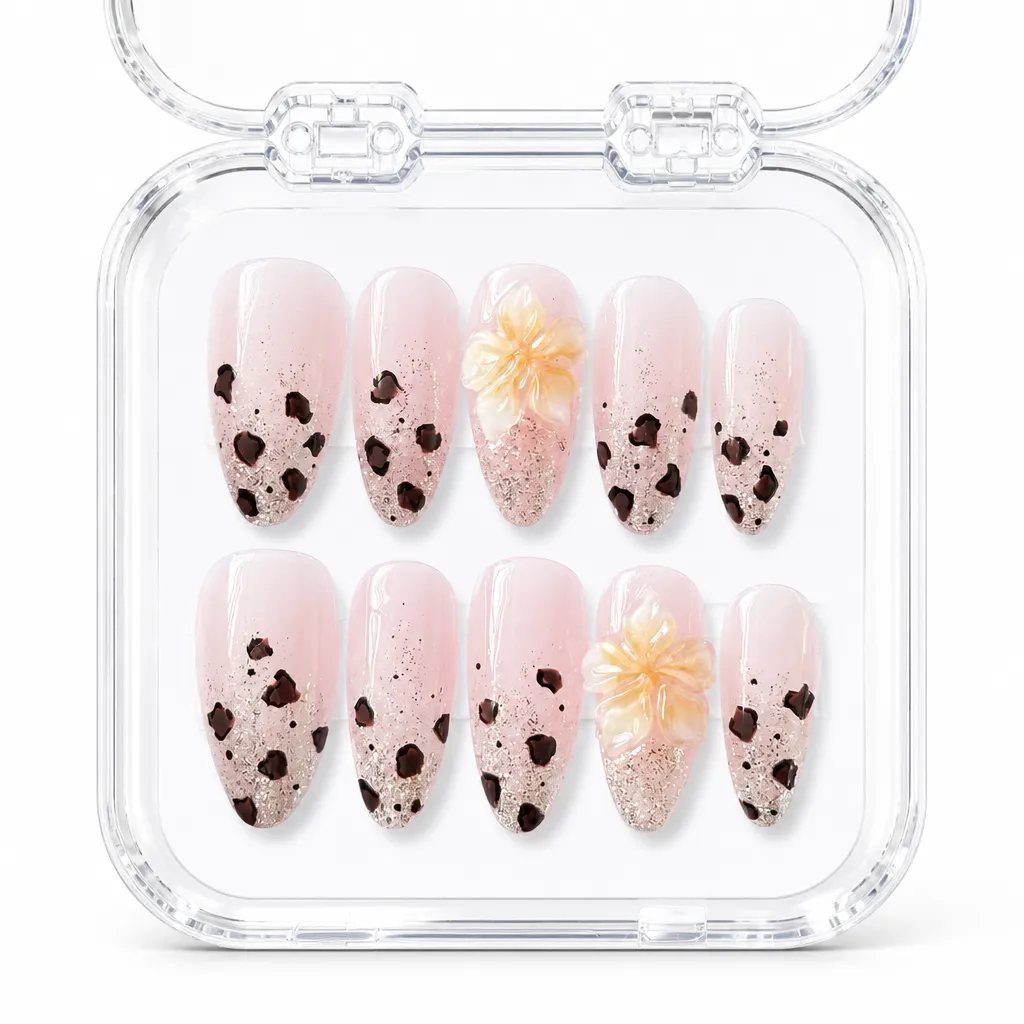 Leopard Bloom Luxe – Xưởng gia công Nailbox Sỉ thủ công