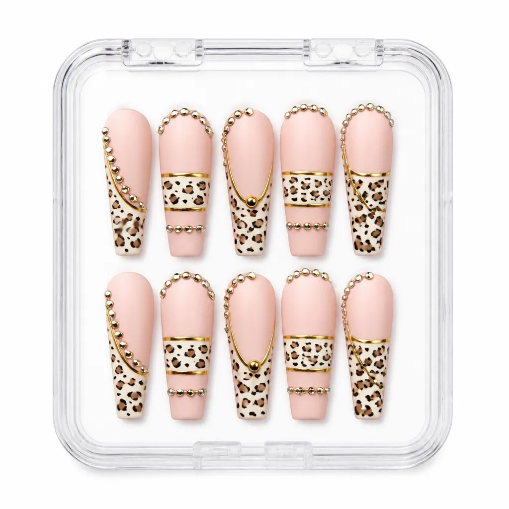 Leopard Luxe Coffin – Xưởng gia công Nailbox Sỉ thủ công