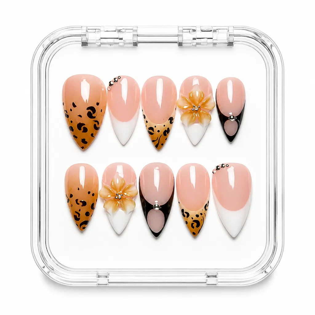 Leopard Luxe Stiletto – Xưởng gia công Nailbox Sỉ thủ công