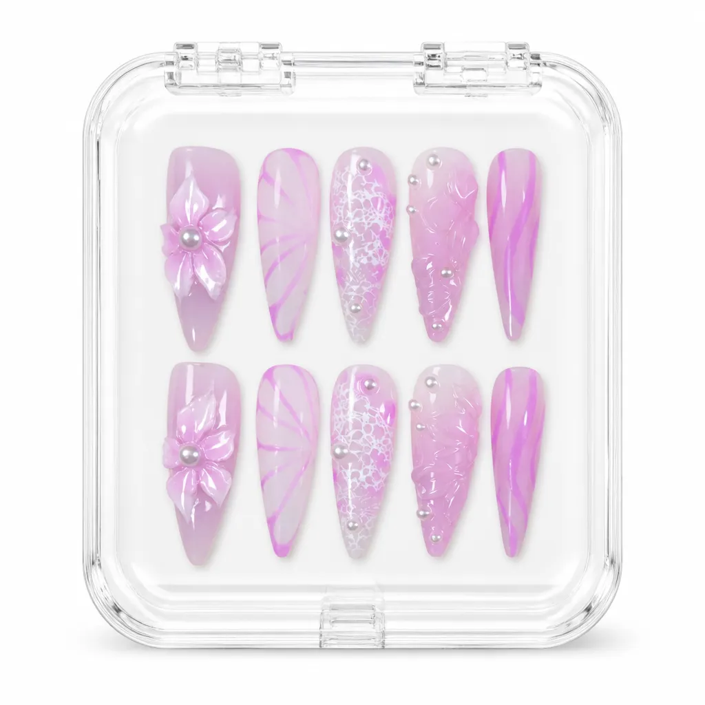 Lilac Lace Dream – Xưởng gia công Nailbox Sỉ thủ công