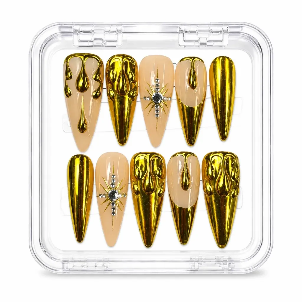 Liquid Chrome Elegance – Xưởng gia công Nailbox Sỉ thủ công