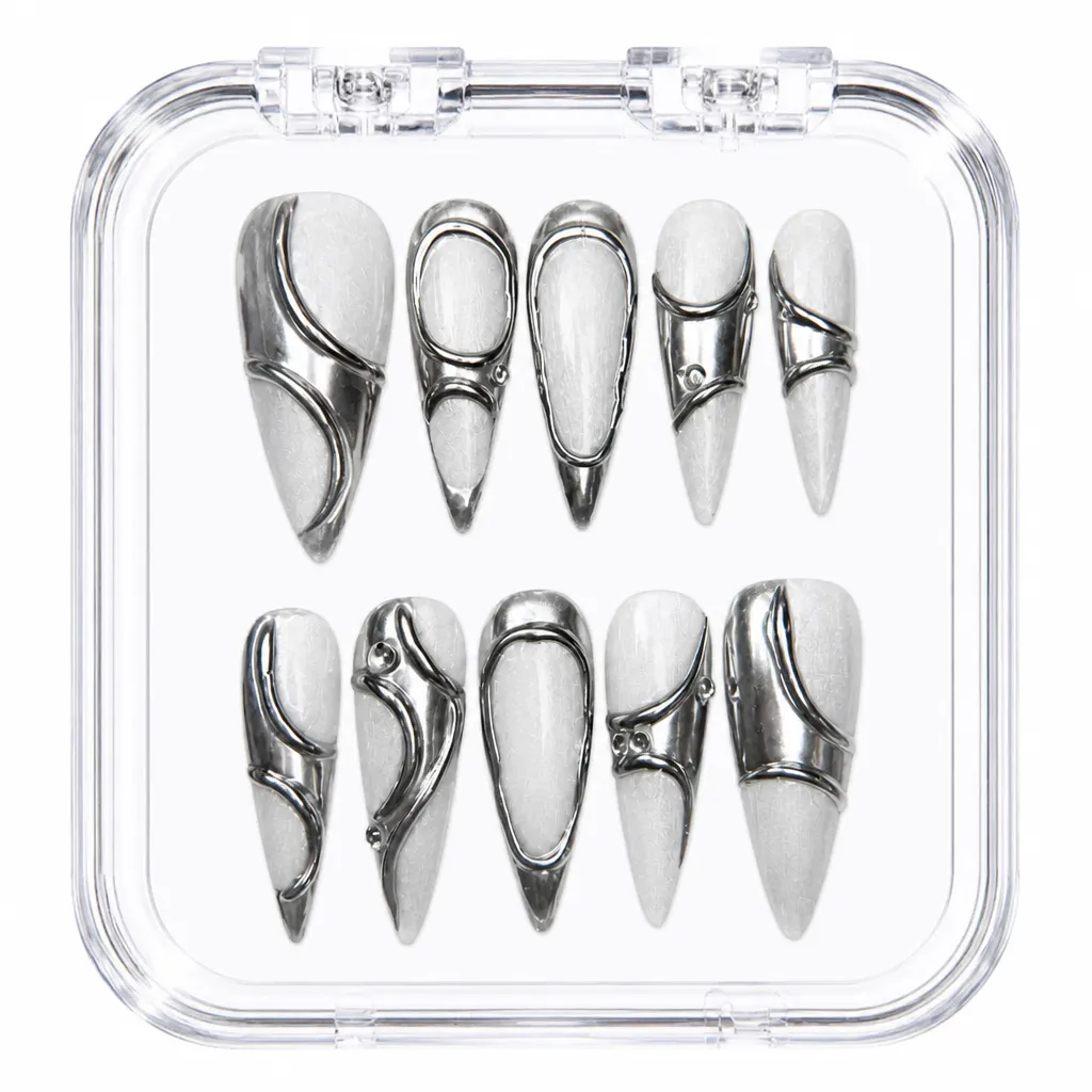 Liquid Chrome Stiletto – Xưởng gia công Nailbox Sỉ thủ công