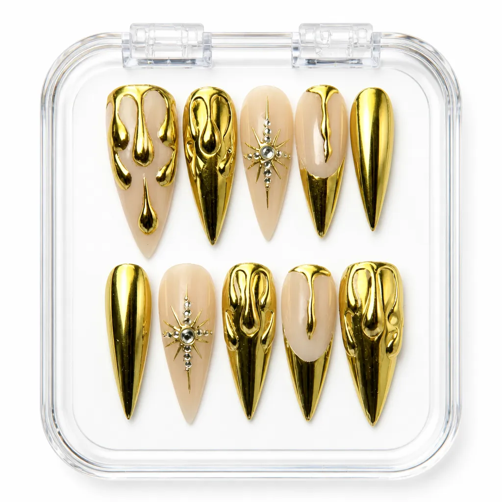 Liquid Gold Stiletto – Xưởng gia công Nailbox Sỉ thủ công