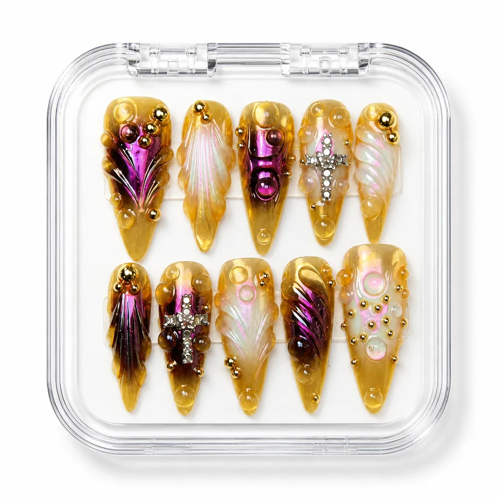 Luxe Aurum Stiletto – Xưởng gia công Nailbox Sỉ thủ công
