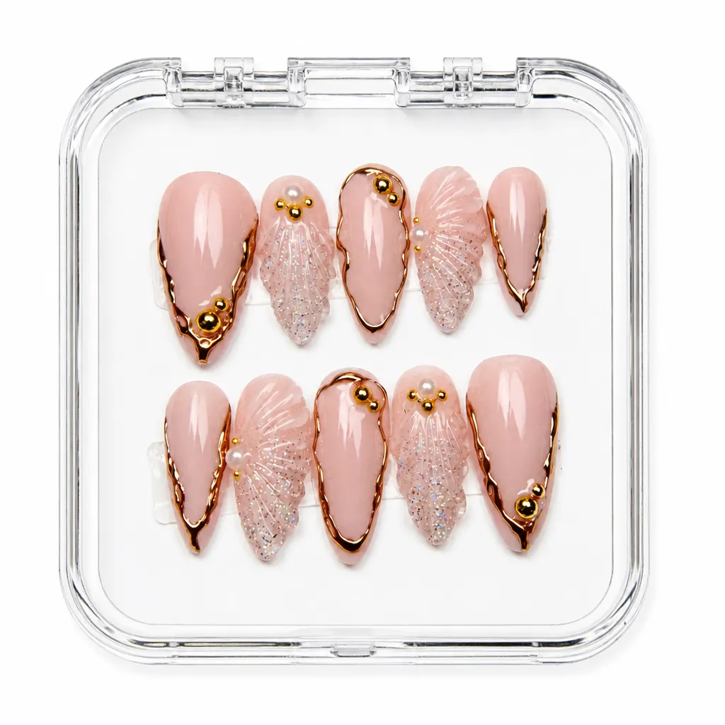 Luxe Gold Elegance – Xưởng gia công Nailbox Sỉ thủ công