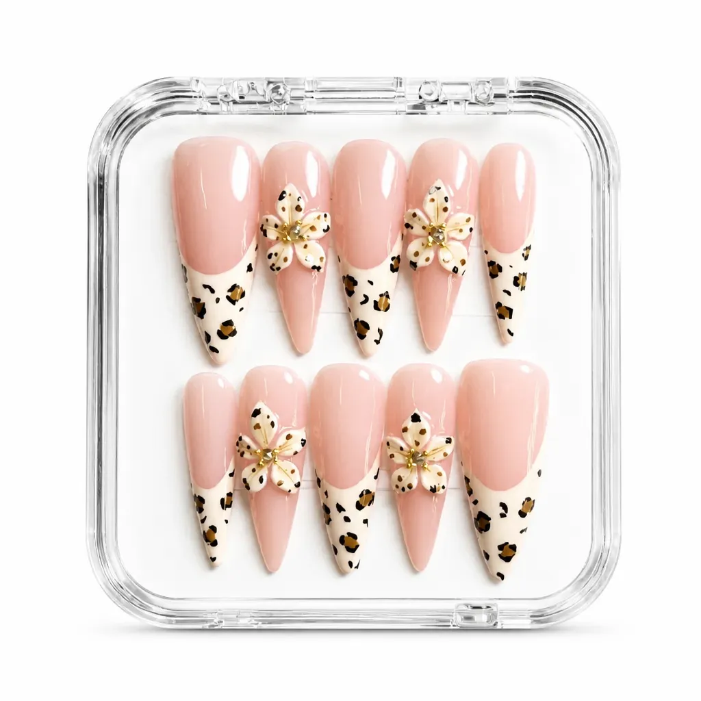 Luxe Leopard Elegance – Xưởng gia công Nailbox Sỉ thủ công
