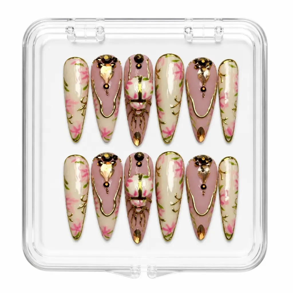 Luxe Marble Gold – Xưởng gia công Nailbox Sỉ thủ công
