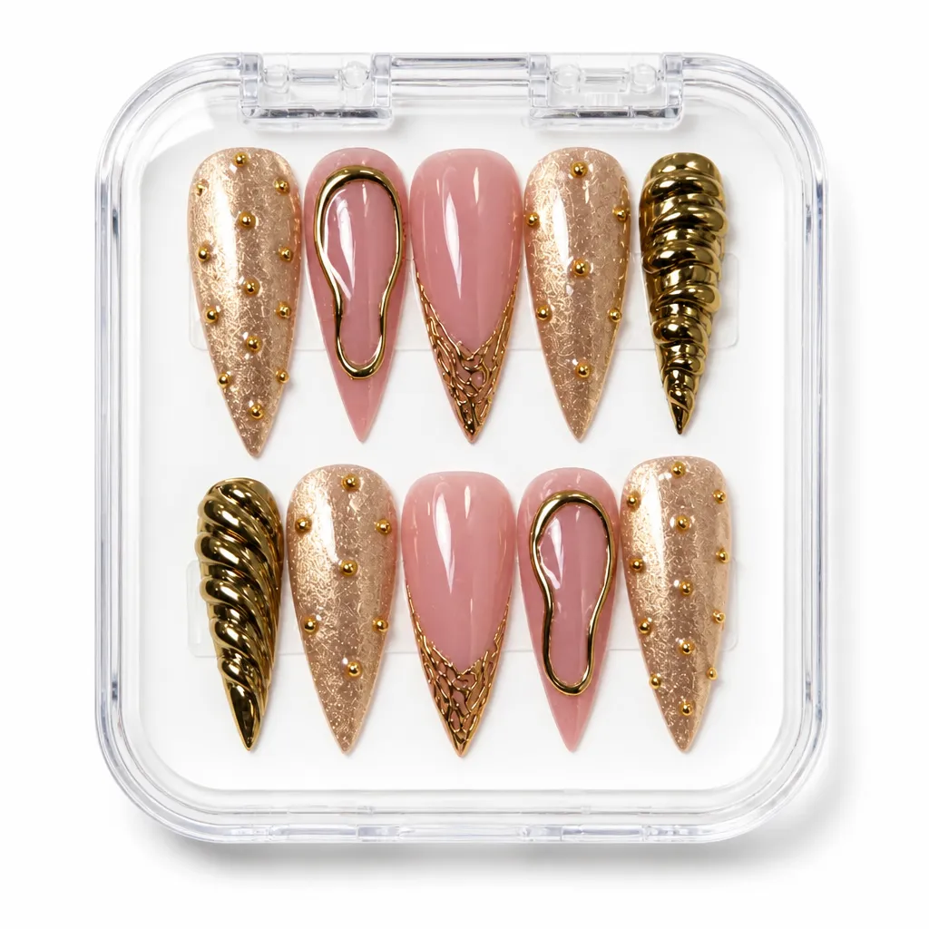 Luxe Stiletto Elegance – Xưởng gia công Nailbox Sỉ thủ công