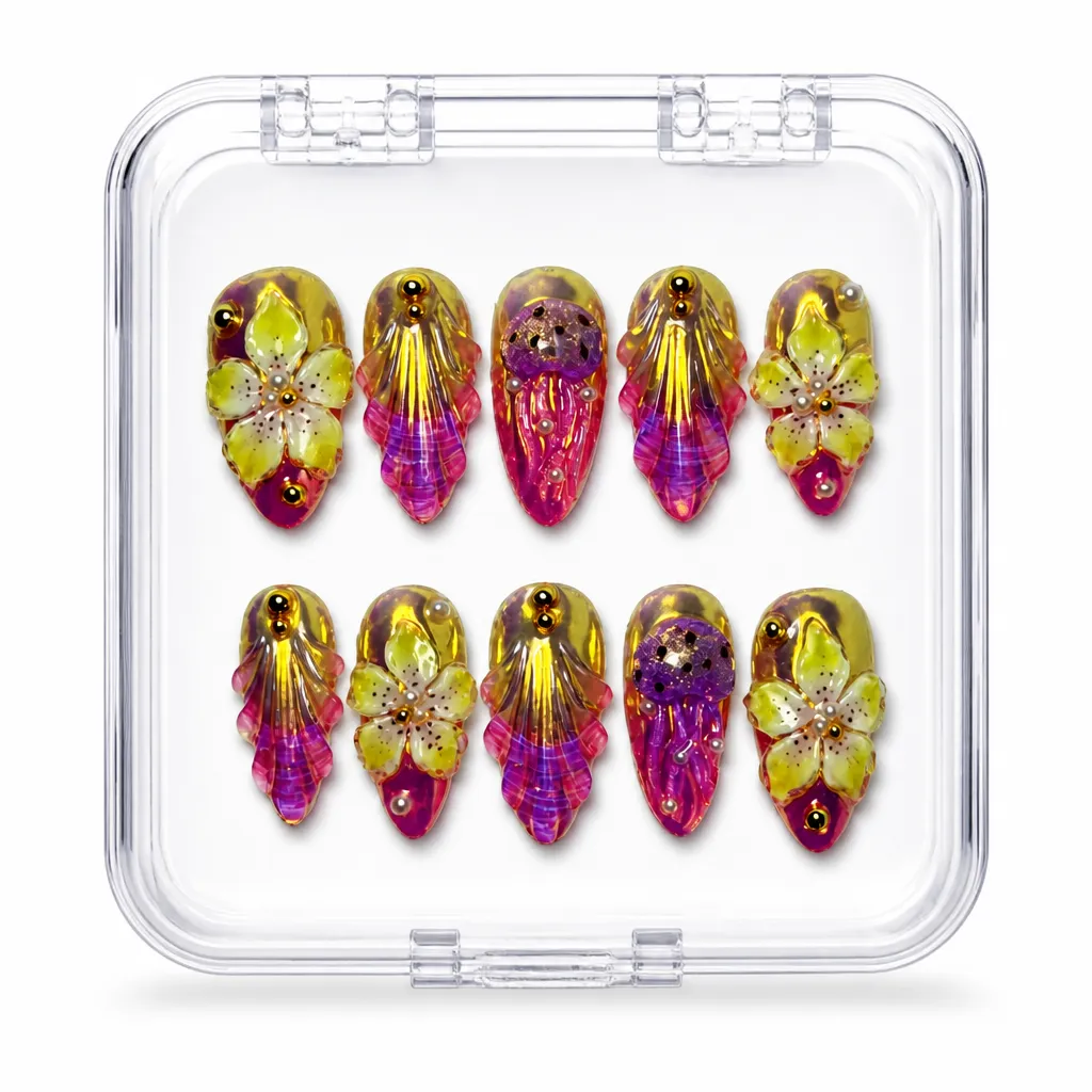Magenta Amethyst Luxe – Xưởng gia công Nailbox Sỉ thủ công