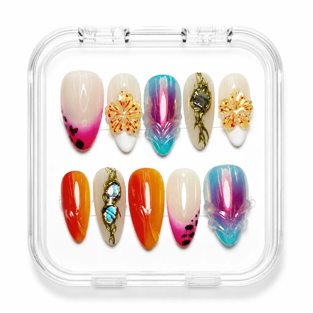 Magenta Aurora Luxe – Xưởng gia công Nailbox Sỉ thủ công