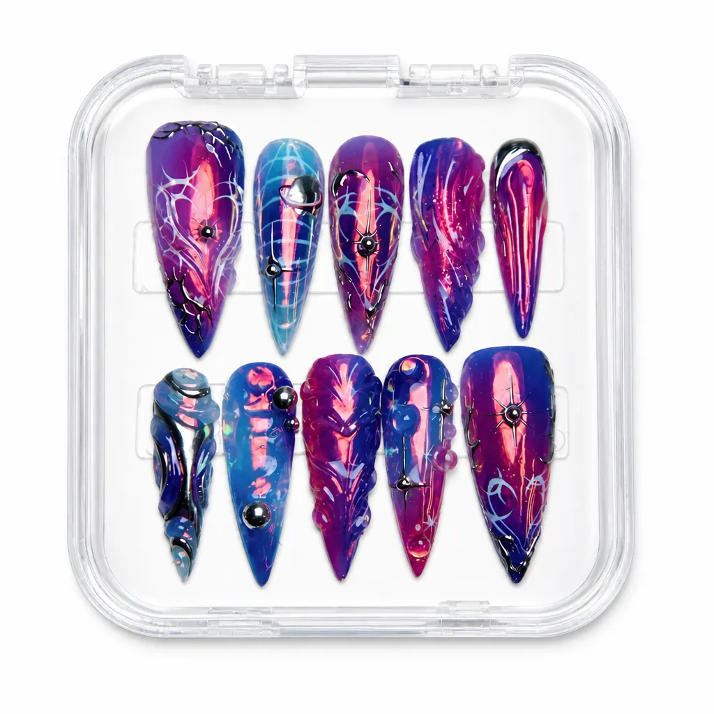 Magenta Cosmic Reverie – Xưởng gia công Nailbox Sỉ thủ công