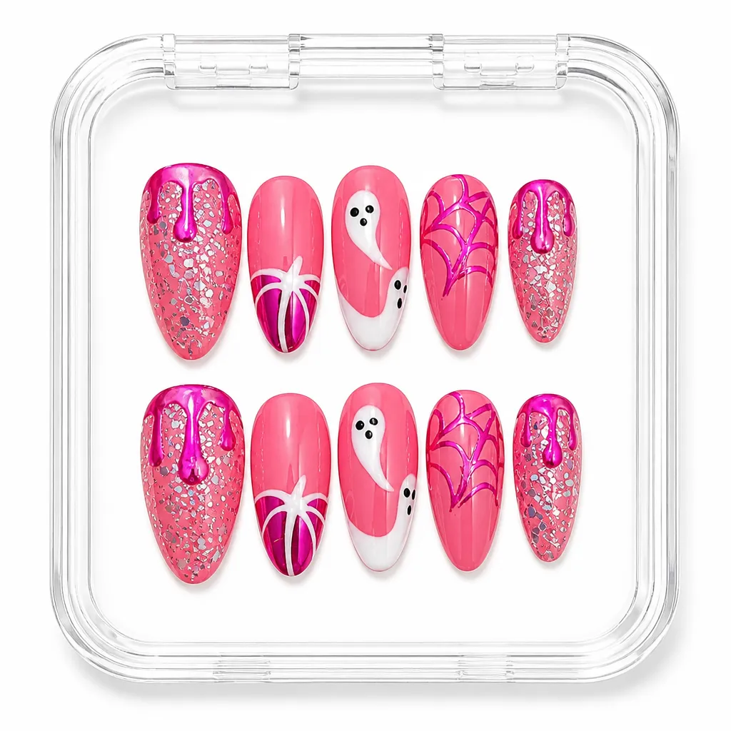 Magenta Luxe Almond – Mẫu Nailbox Sỉ Thiết Kế Thủ Công