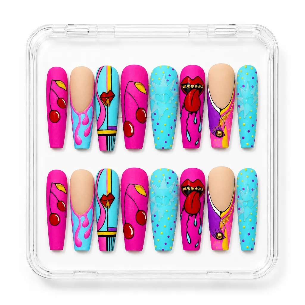 Magenta Pop Art – Xưởng gia công Nailbox Sỉ thủ công