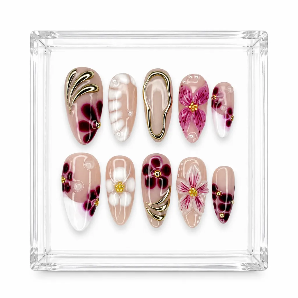 Maroon Blossom – Xưởng gia công Nailbox Sỉ thủ công