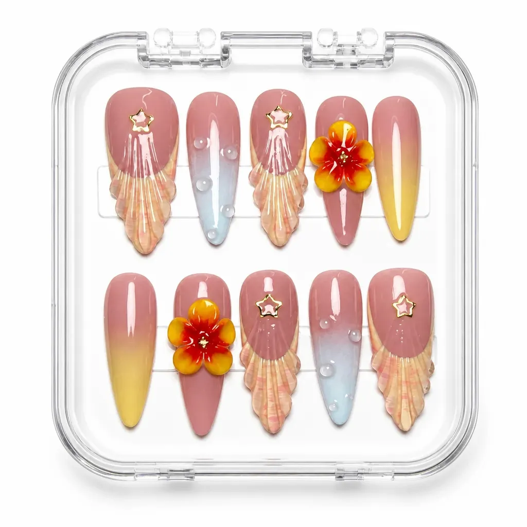 Mauve Blossom Elegance – Xưởng gia công Nailbox Sỉ thủ công
