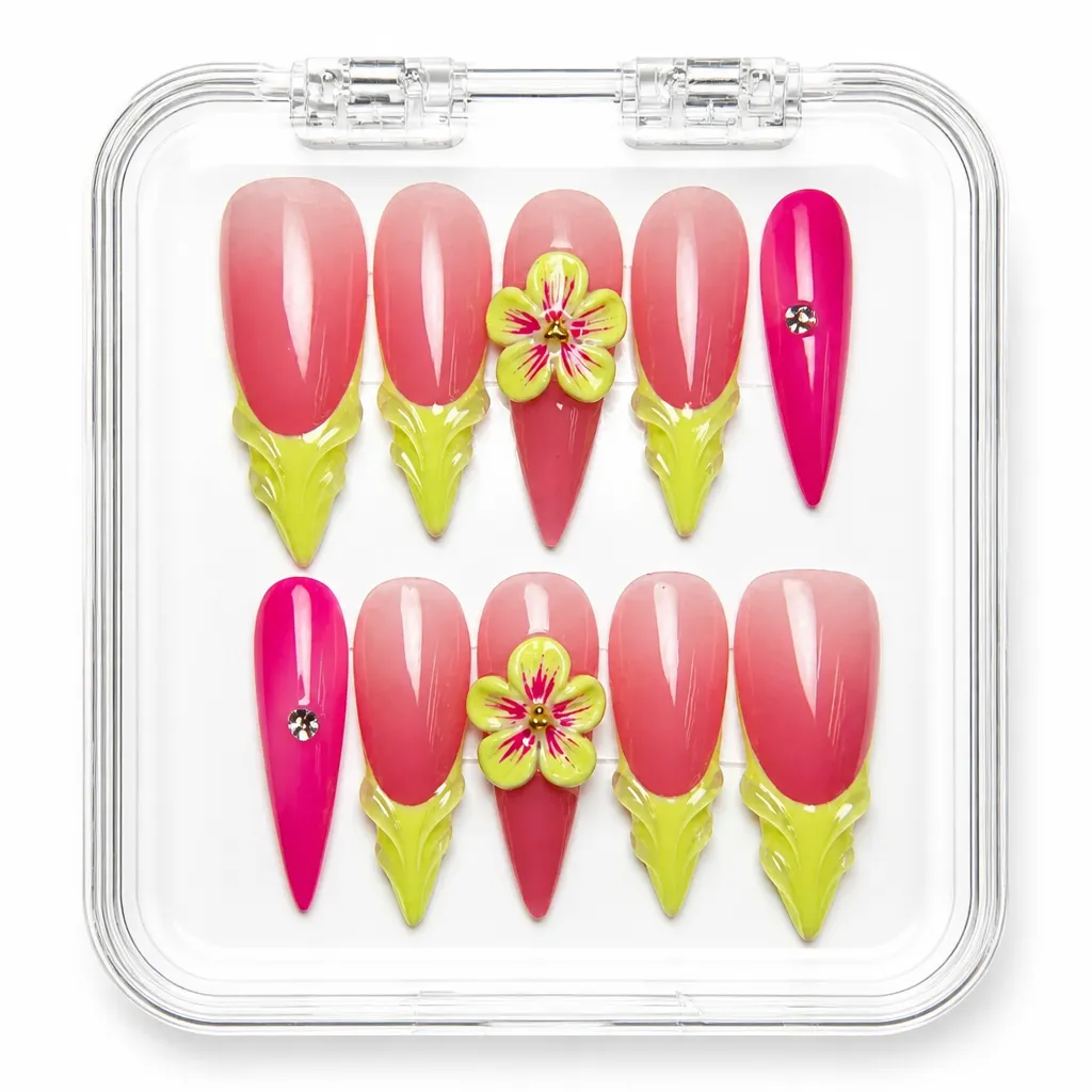 Mauve Botanical Bloom – Xưởng gia công Nailbox Sỉ thủ công