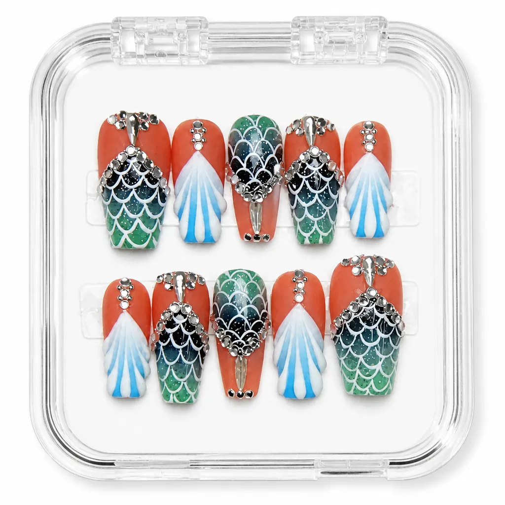 Mermaid Luxe Coffin – Xưởng gia công Nailbox Sỉ thủ công