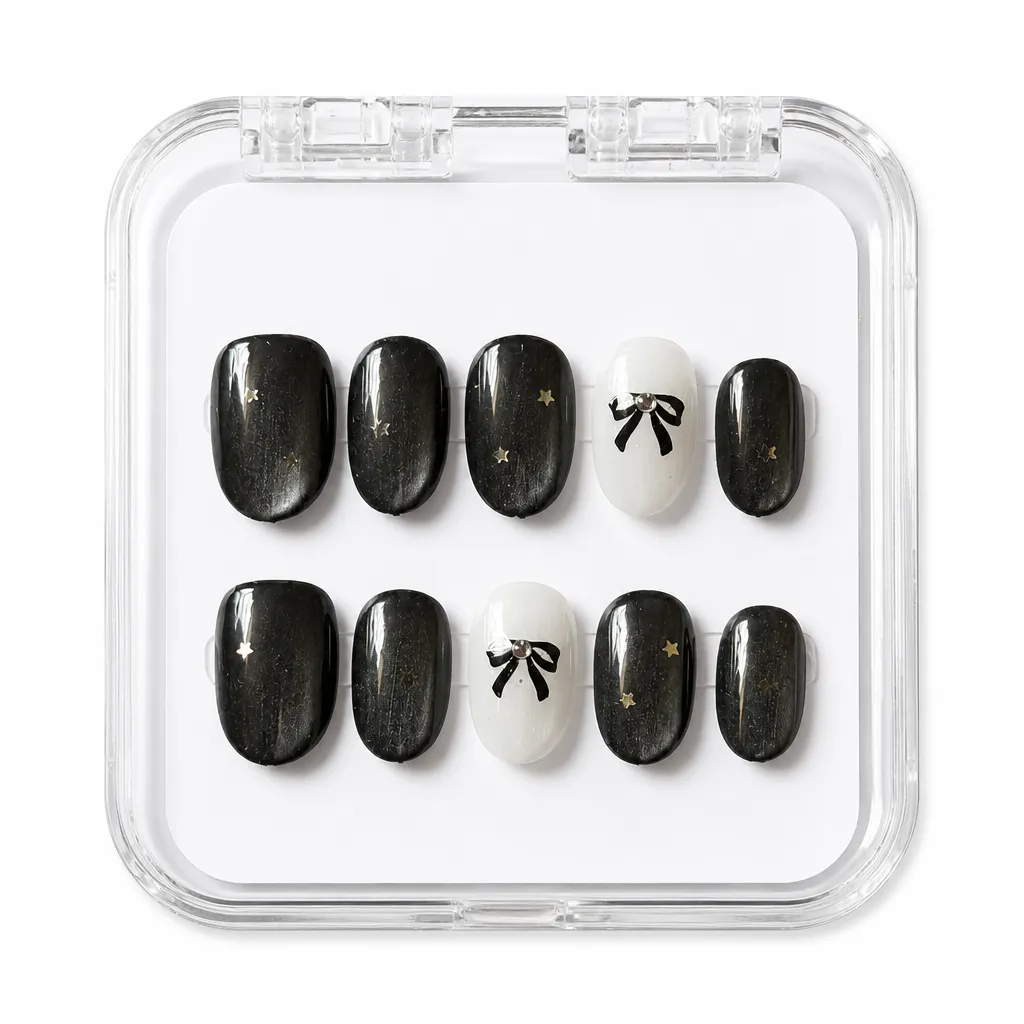 Midnight Bow Charm – Xưởng gia công Nailbox Sỉ thủ công