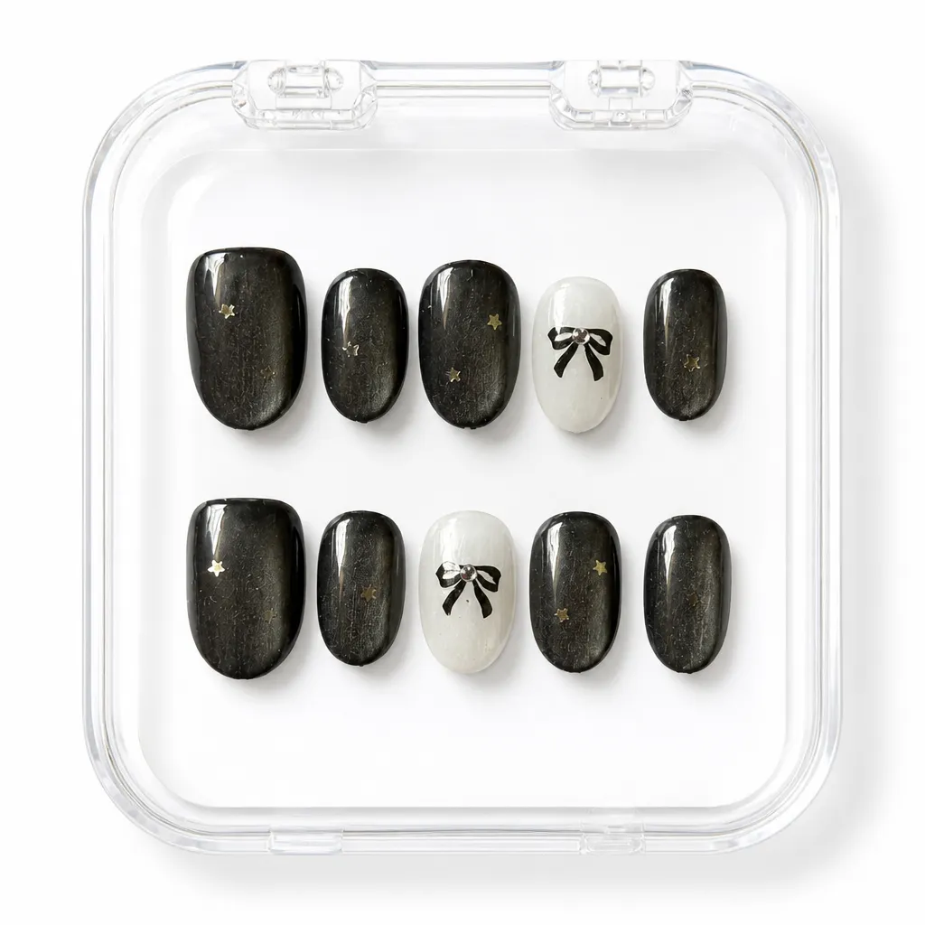 Midnight Bow Galaxy – Xưởng gia công Nailbox Sỉ thủ công