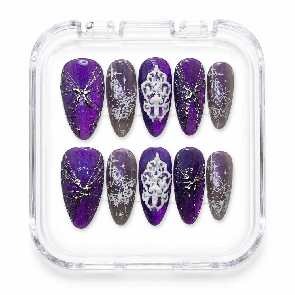 Midnight Butterfly Goth – Xưởng gia công Nailbox Sỉ thủ công