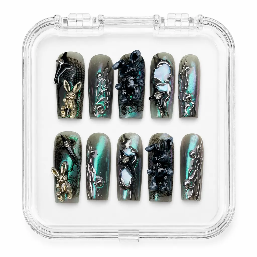 Midnight Cyber Rabbit – Xưởng gia công Nailbox Sỉ thủ công