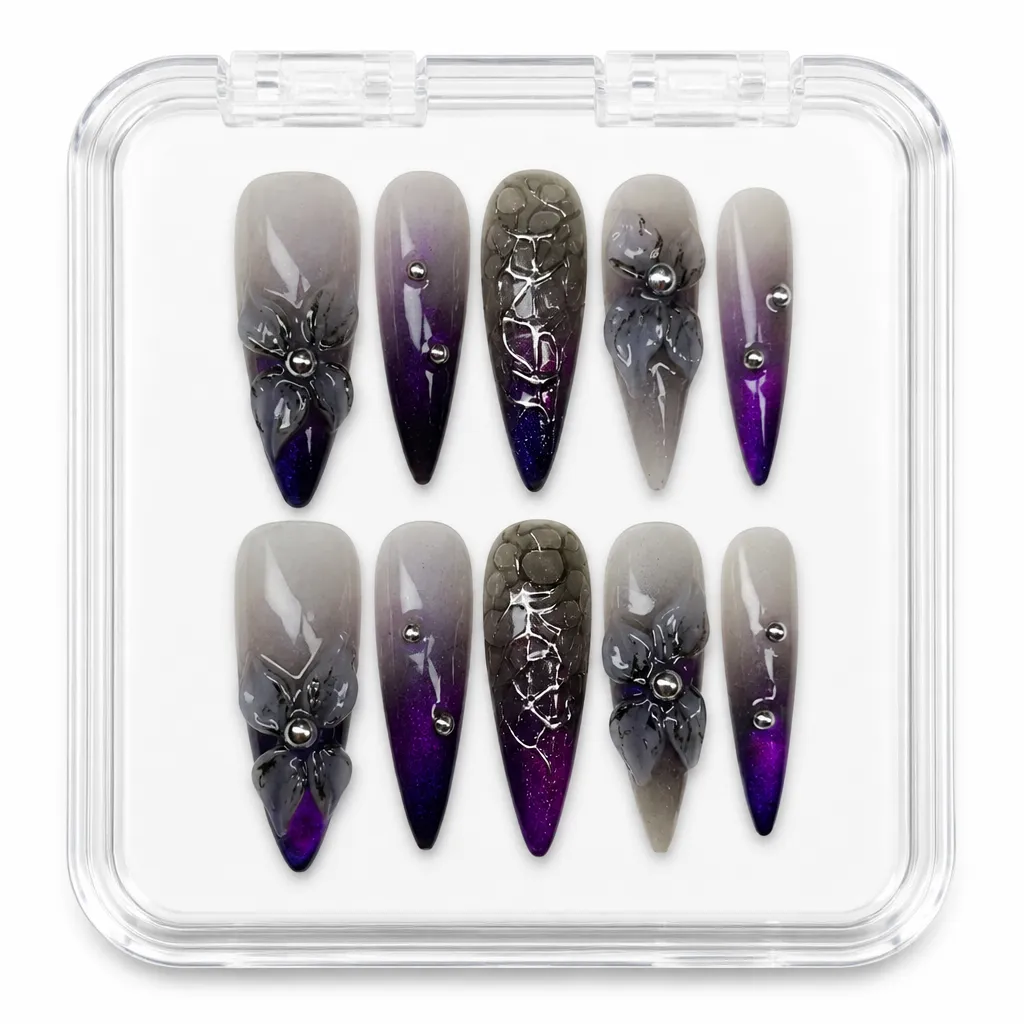Midnight Dahlia Noir – Xưởng gia công Nailbox Sỉ thủ công