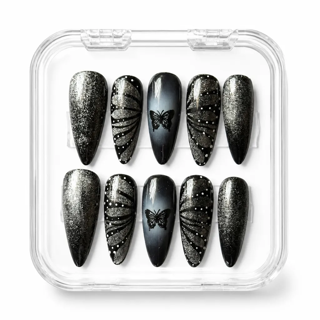 Midnight Monarch Goth – Xưởng gia công Nailbox Sỉ thủ công