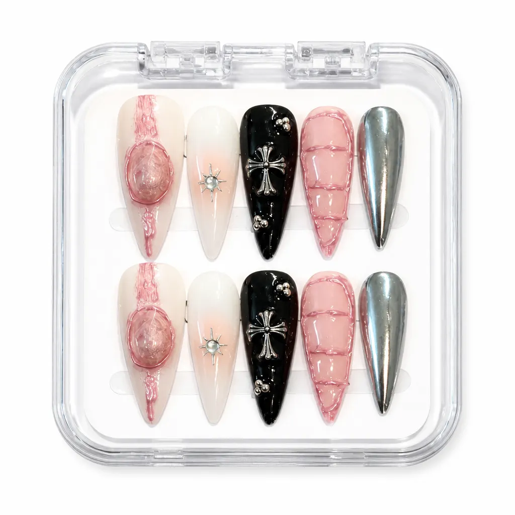 Midnight Rose Luxe – Xưởng gia công Nailbox Sỉ thủ công