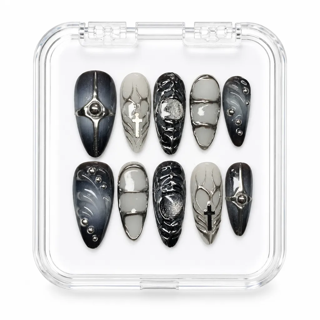 Midnight Silver Cathedral – Xưởng gia công Nailbox Sỉ thủ công