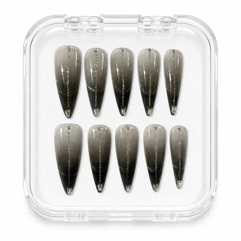 Midnight Smoke Ombré – Xưởng gia công Nailbox Sỉ thủ công