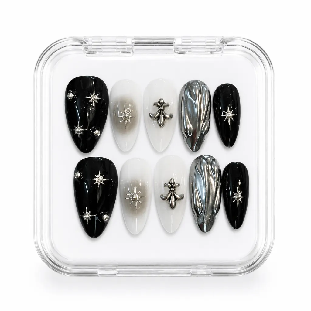Midnight Snowflake – Xưởng gia công Nailbox Sỉ thủ công