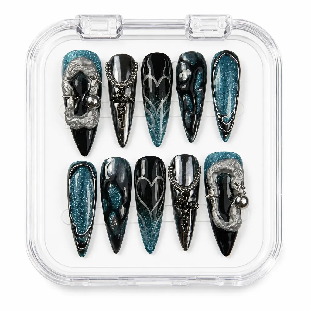 Midnight Tribal Hearts – Xưởng gia công Nailbox Sỉ thủ công